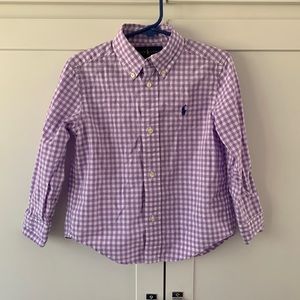 3T Boys Ralph Lauren Gingham Cotton Poplin Shirt